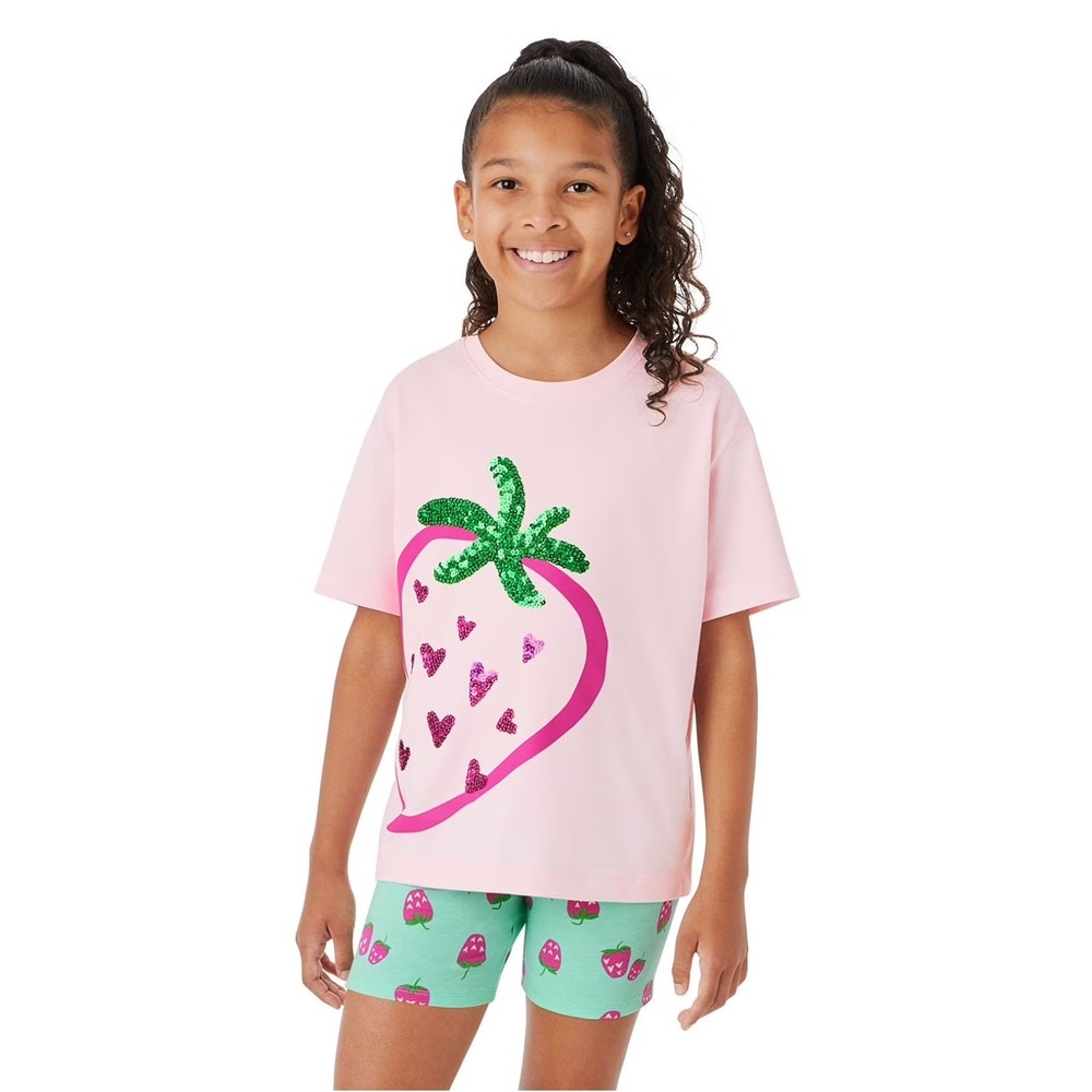 Member's Mark Girls Strawberry Sequin Graphic Tee - XL (14/16)